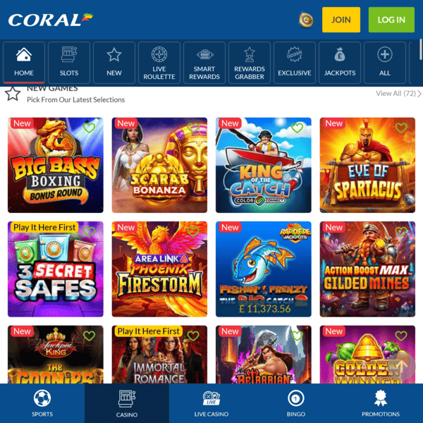 Coral Casino New Games